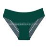 Women Striped Lace Seamless Breathable Mid Waist Sexy Briefs Panties