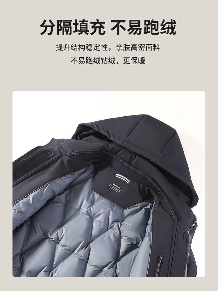 Men's Warm Hooded Down Jacket with Detachable 90% Goose Fleece Inner Tank