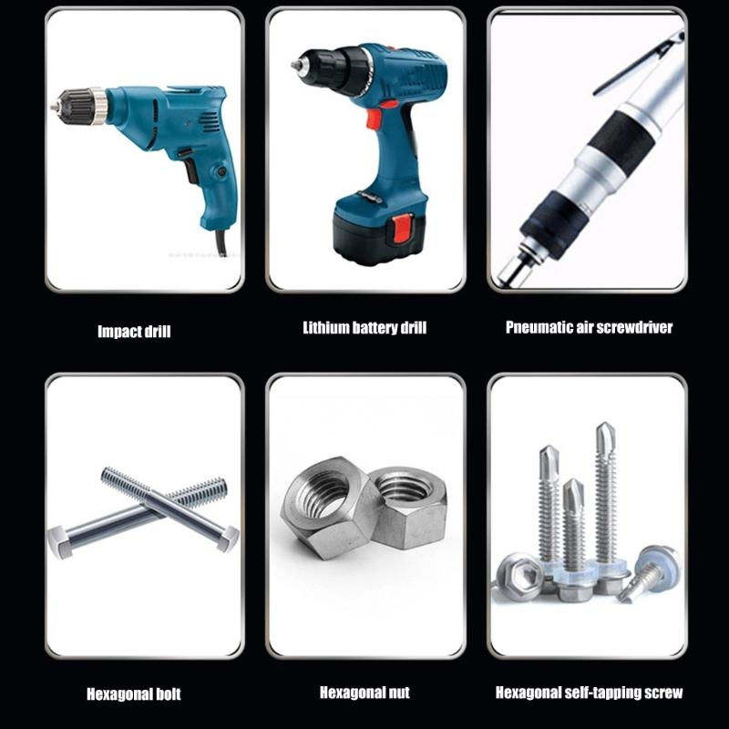 8mm 5/16" Hexagonal Shank Magnetic Power Nut Driver Set Impact Socket Adapters Bit Extension