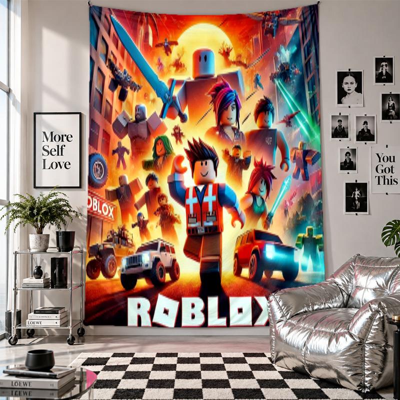 Wall TapestryRoblox Art Hanging Cloth Decorative Background Cover for Room Decoration