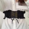 Cloth Denim Stretchy Cummerbunds High Waist Wide Waist Belt Simple Female Waistband  Female