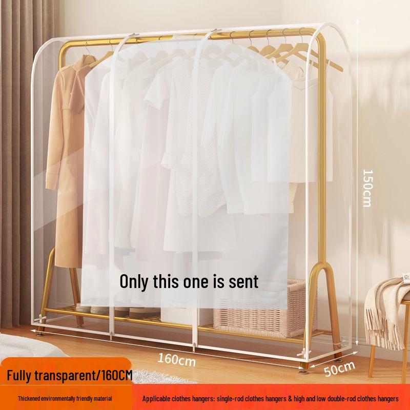 Floor-Standing Transparent Dustproof Coat Rack Cover - Waterproof & Fully Enclosed
