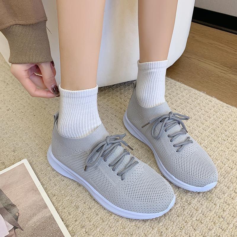 Frühling neue Mode Mesh Fly-Woven atmungsaktiv bequem vielseitig tragbar Schnürer lässige Sport Laufschuhe