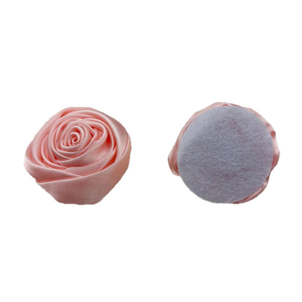 Korean Handmade 4.5cm Rose 3D Satin Fabric Flowers for Headwear & Clothing Accessories