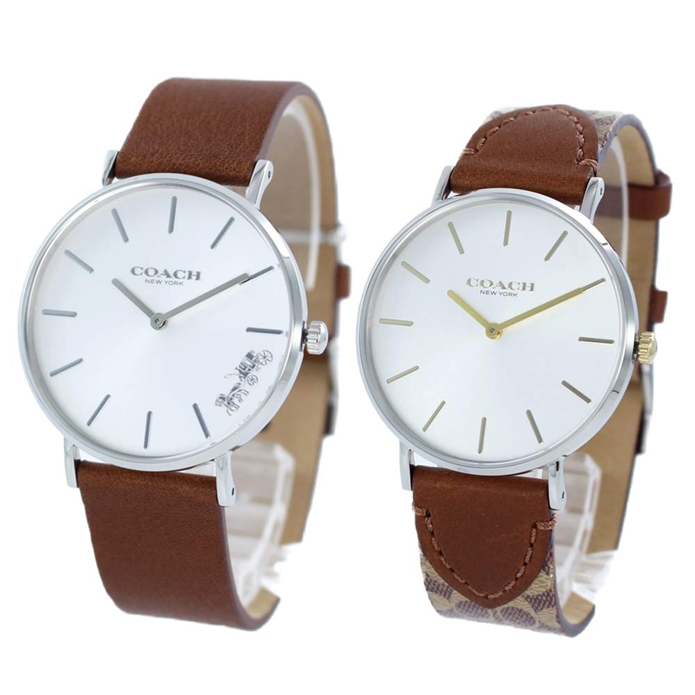 

Коробка для зберігання парних годинників COACH Perry Same Size Simple Slim Leather Brown Signature Pattern 1450312014503121 Годинник [Coach] [Елемент]