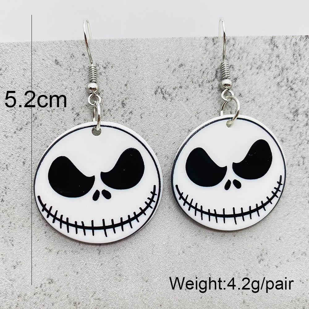 European & American Halloween Earrings: The Nightmare Before Christmas Skeleton Acrylic Drop