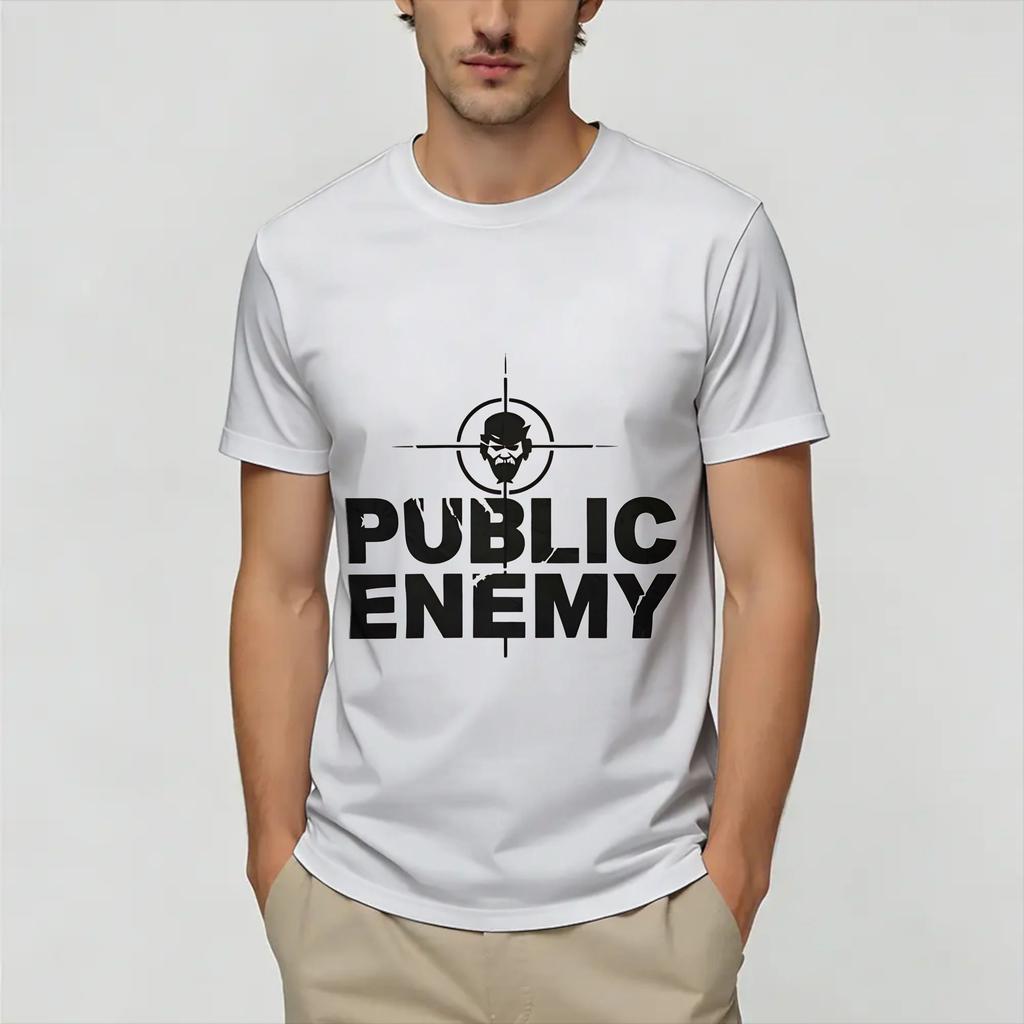 Oversized T Shirt Summer Public Enemys Fashion TShirts Pure Cotton Tee Shirt for Unisex Classic Printed Short Sleeve Top Tees