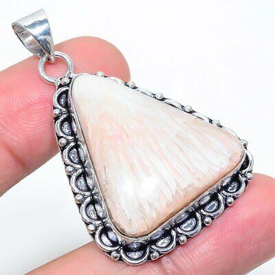 

Natural Orange Scolecite Gemstone 925 Sterling Silver Gift Pendant 2.01 u9K48