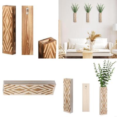 Jarrón de Madera Multifuncional para Montar en la Pared Estante Geométrico Contenedor de Flores Maceta Solución de Jardinería para el Hogar X3UC