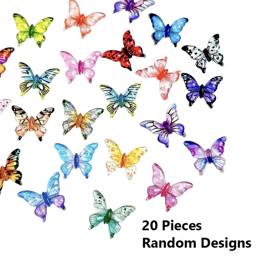 20/30/50/100 Stück Bunte Harz Cartoon Eis Schmetterling Flatback Perlen für Nailart, Scrapbook DIY Schmuckdekor Handwerk