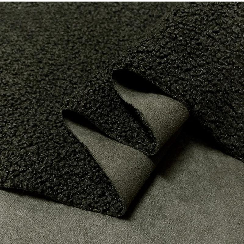 Tessuto Composito Suede e Lana d'Agnello Spesso 50x150cm Caldo per l'Inverno Cappotto Abbigliamento da Motociclista Giacca a Vento Tessuto alla Moda per Cucito