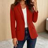 Damen Business Casual Lockere Passform Einfarbige Reverskragen Knopfleiste Vorne Langarm Blazer Jacke Geeignet für Büro und Alltag