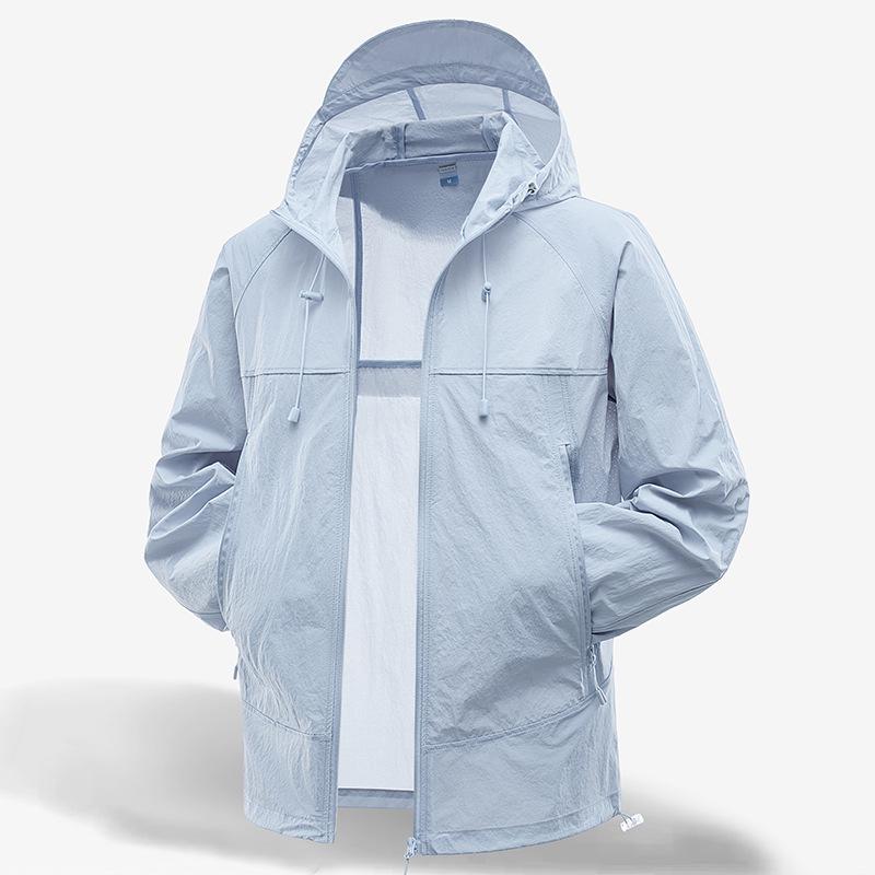 

Куртка с защитой от солнца UPF50+ Легкая куртка для мужчин и женщин - Дышащая, быстросохнущая, летнее пальто из ледяного шелка XXXL