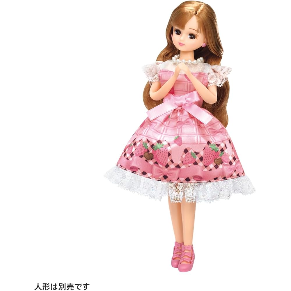 Takara Tomy Licca-chan My First Dress LW-02 Strawberry and Ribbon Dress-Up Toy for Kids Age 3 and Up
