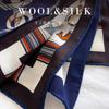 Design Sense Fashion Silk Wool Silk Scarf 2025 New Autumn and Winter Silk Wool Square Scarf Retro Double-sided 70 Silk Wool Scarf