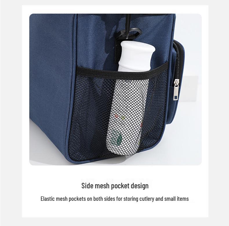 Portable Insulated Oxford Cloth Lunch Bag - Handheld & Shoulder Carry, Ideal for Picnics & Outdoor Use