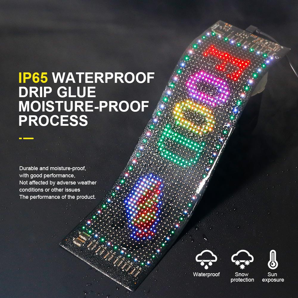 Scrolling Advertising LED Sign Display USB RGB Car App Control Bluetooth Custom Logo Display Text Pattern Animation Programmable