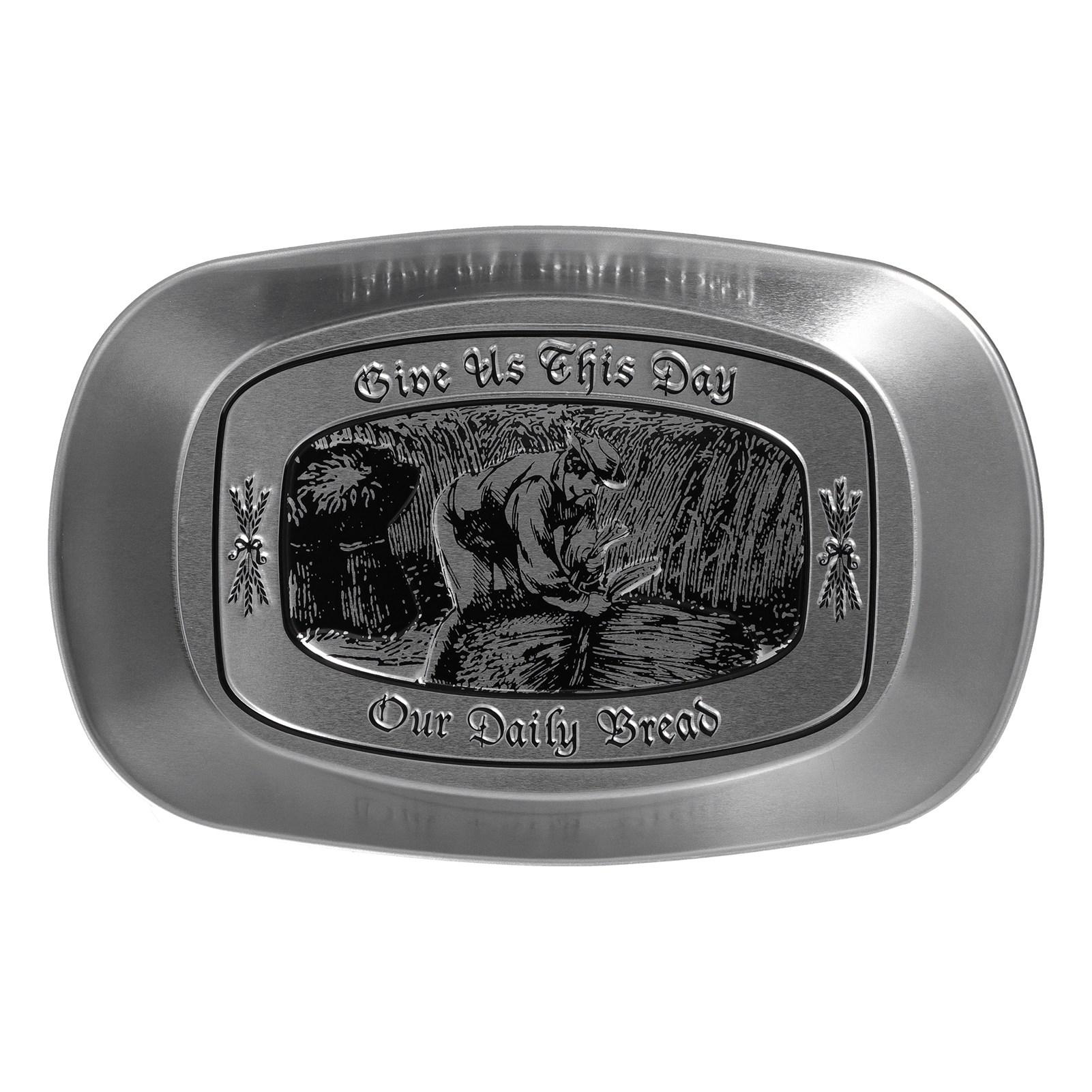 

Fruit Plate Tinplate Retro Autumn Harvest Pattern Boat Shape Tray for Serving Fruits Candies