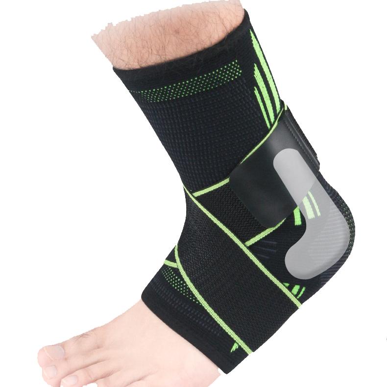 Manufacturer Adjustable Weave Elastic Compression Foot Ankle Support Brace Socks Sleeve Protector Gear with Bandage Wraps Straps