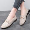 Women Shoes Ladies Flat Fashion Vintage British Leather Oxford Loafers Comfy Casual Shallow Flats Gold Logo