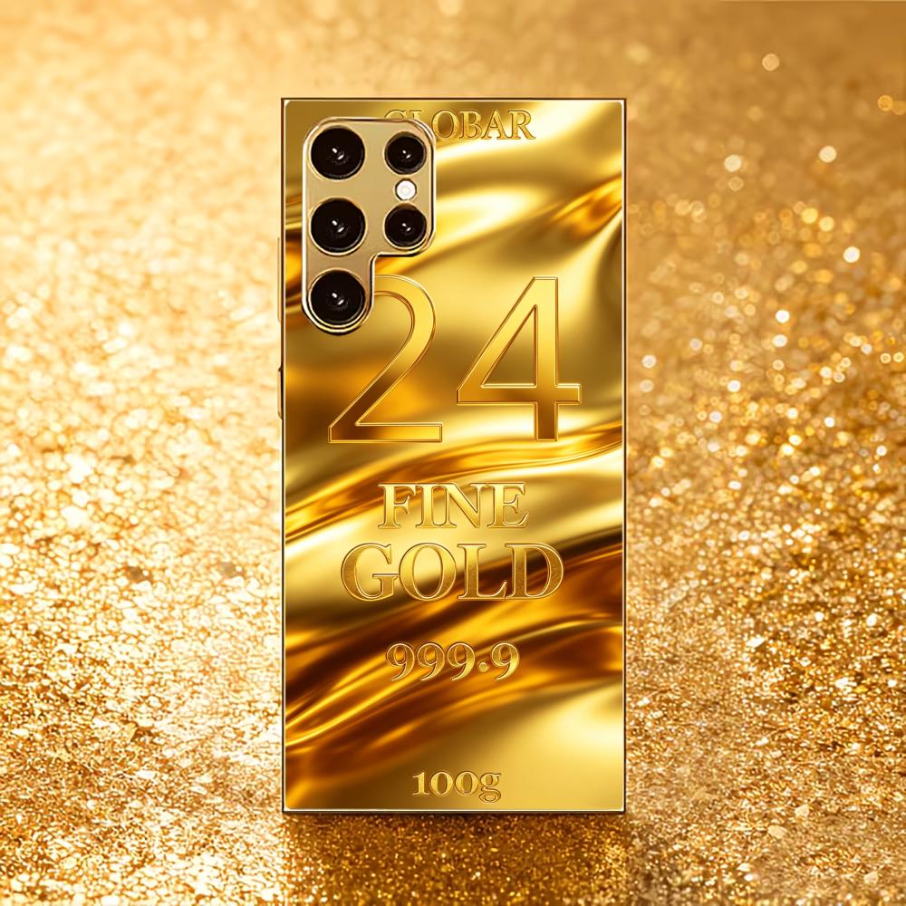 Sleek 24K Gold Anti-slip phone case s26 ultra case s25 ultra case glass for Samsung Galaxy S26 S25 S24 S23 S22 FE Ultra Plus