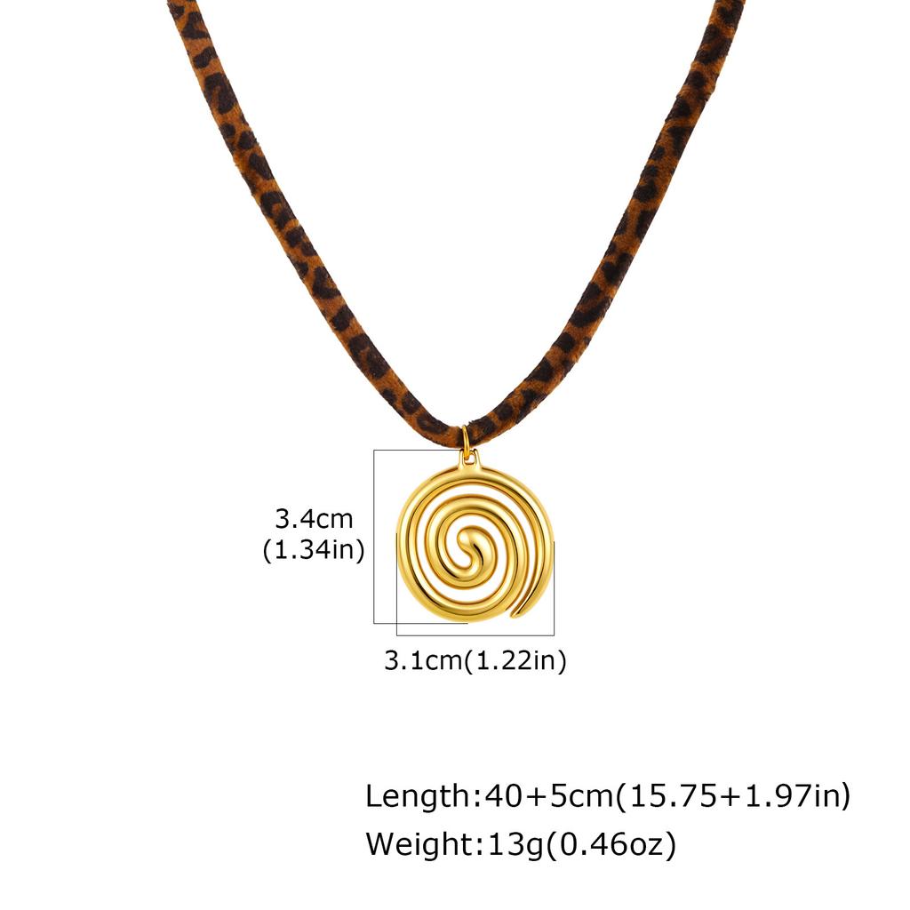 Summer Feminine Glamour Jewelry, Ocean Wind Stainless Steel Starfish Shell Pendant Leopard Velvet Necklace Nc-2764