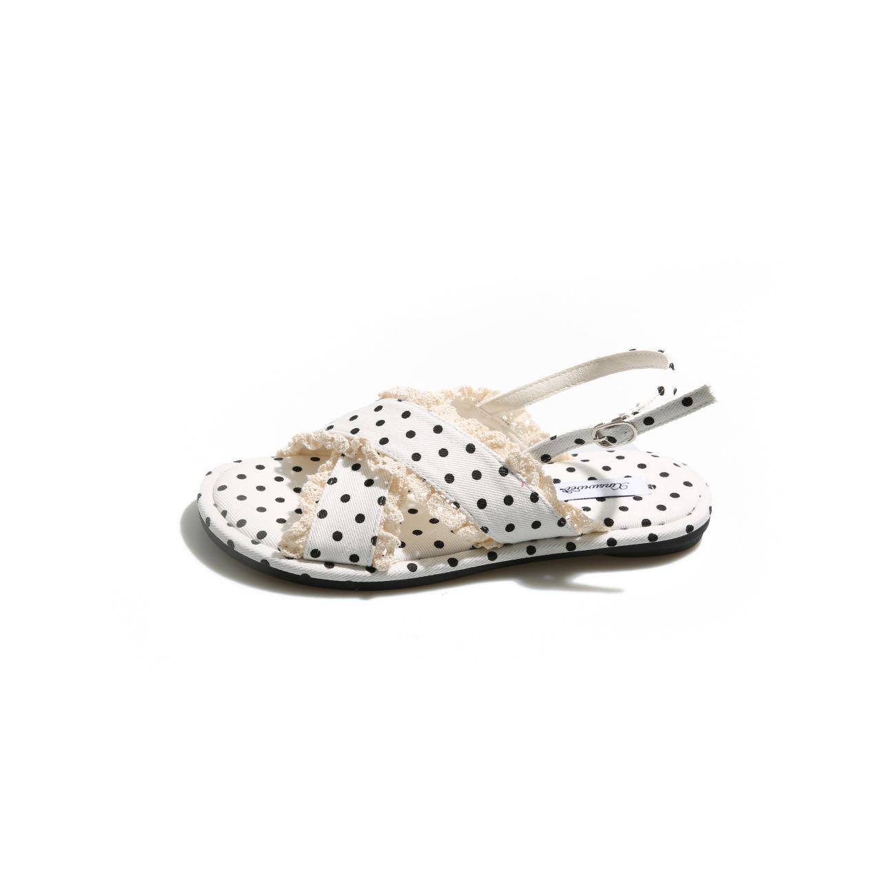 

Fashion Women s Flat Sandals 2025 Summer Outdoor Non Slip Cross Round Toe Roman Shoes Fashion Buckle Strap Lace Comfortable Casual Shoes 35