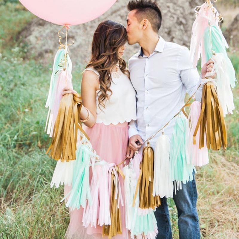 5Pcs Tissue Paper Tassel Garland Bunting Party Wedding Birthday DIY Pom Poms Decor