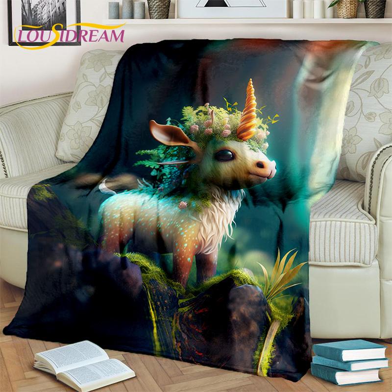 Cobertor de presente de aniversário de menina unicórnio fofo de desenho animado 3D, cobertor macio para casa, quarto, cama, sofá, piquenique, capa de viagem, cobertor para crianças