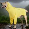 Dog Raincoat High Collar Baited Head Waterproof Reflective Can Hang Traction Rope Large Dog Raincoat Yellow Green Dog Costume