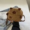 Cute children's dolphin plush crossbody bag, imitating a lightweight daily commuting shoulder bag, with adjustable shoulder straps and zipper closure