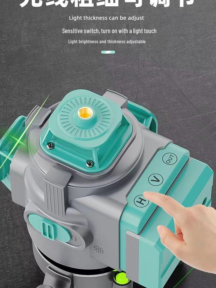 Premium Outdoor Super Bright Waterproof Laser Level - 12/16-Line, Shockproof, High Precision, Automatic Self-Leveling Instrument