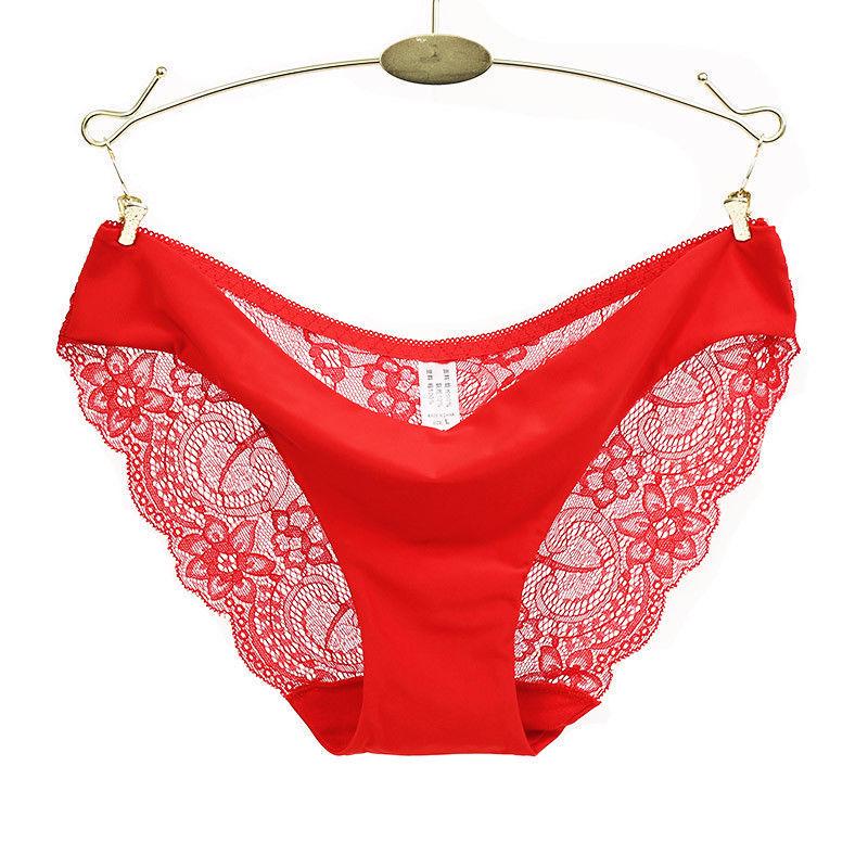 Damen Sexy Spitzenhöschen Nahtlose Slips Unterwäsche Atmungsaktive hohle Dreiecksunterhose