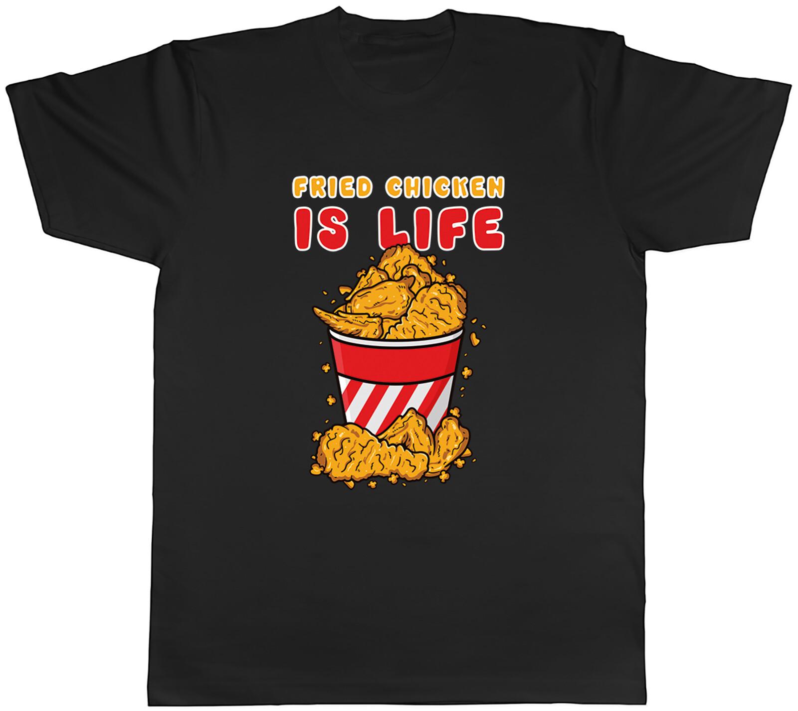 Fried Chicken is Life Mens T-Shirt Fast Food Crispy Chicken Lover Tee Gift XXXL