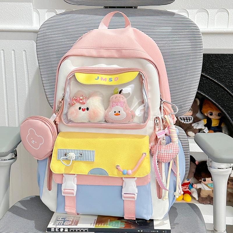 Schoolbag Student Schoolbag Korean Version Two-dimensional Girl Pain Bag Light Junior High School Students Class Backpack High Value