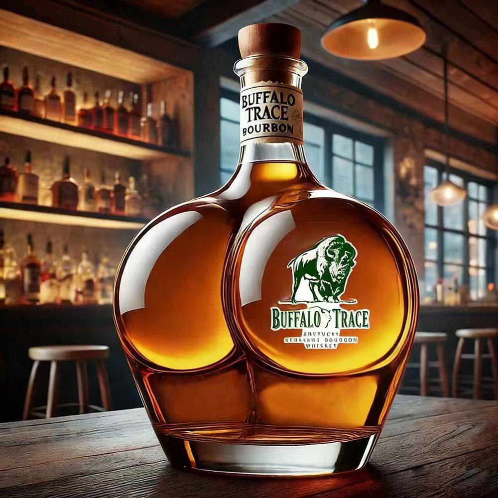 Funny French Bulldog Whiskey Bottle, Humor Novelty Decanter, Creative Gift, 250ml Clear Glass