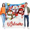 Cozy Snowman Winter Blanket Soft Fleece Throw for Home Decor Warm Welcoming Holiday Gift Christmas Decoration Plush Blanket for
