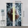 2pcs   Curtain Fabric American football through walls Fabric (without rod) Stuff Clearance Perfect for Living Room   Bedroom