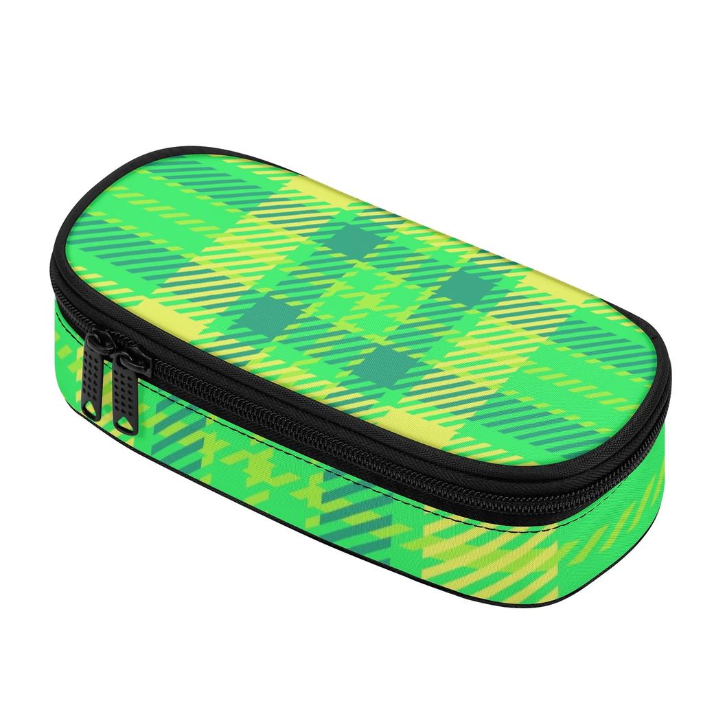 Pencil Bag Lightweight Durable 300D Polyester Smooth Zipper with Main Compartment Mesh Pocket and Pen Slots for Classroom Use