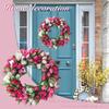 19.7 Inch Tulip Wreath for Front Door Spring Wreath Artificial Tulip Flowers Mothers Day for Outside Indoor Window Wall
