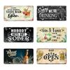 Vintage Wine Culture Metal Signs Wall Decor Licenses Plate Plaque Metal Vintage Tin Sign for Bar Pub Kitchen Dining Room