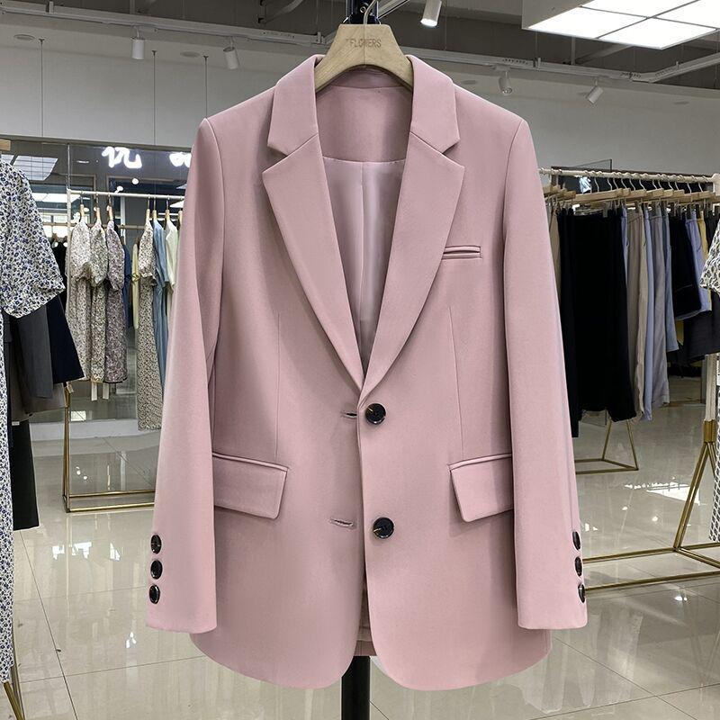 Women's Black Blazer: Autumn 2025 Casual Loose Fit, Korean Style, Elegant Commuter Suit Jacket
