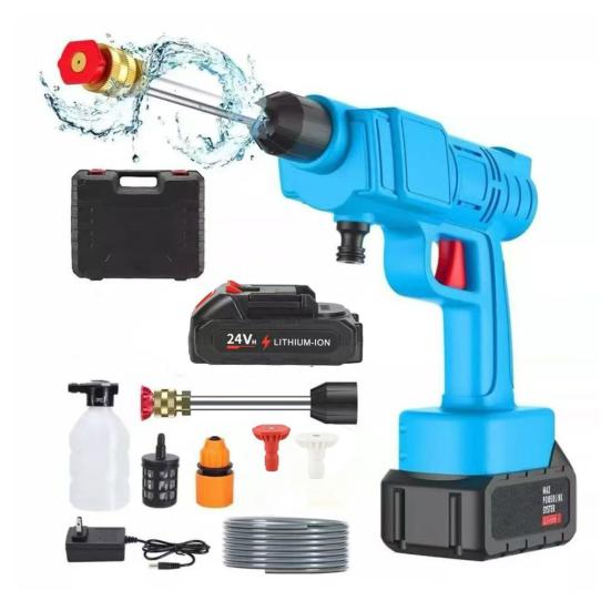 

Portable Cordless Pressure Washer 21V Electric Power Cleaner for Car Garden Patio Adjustable Nozzle Self-Priming Hose Lightweight Outdoor Cleaning A синий