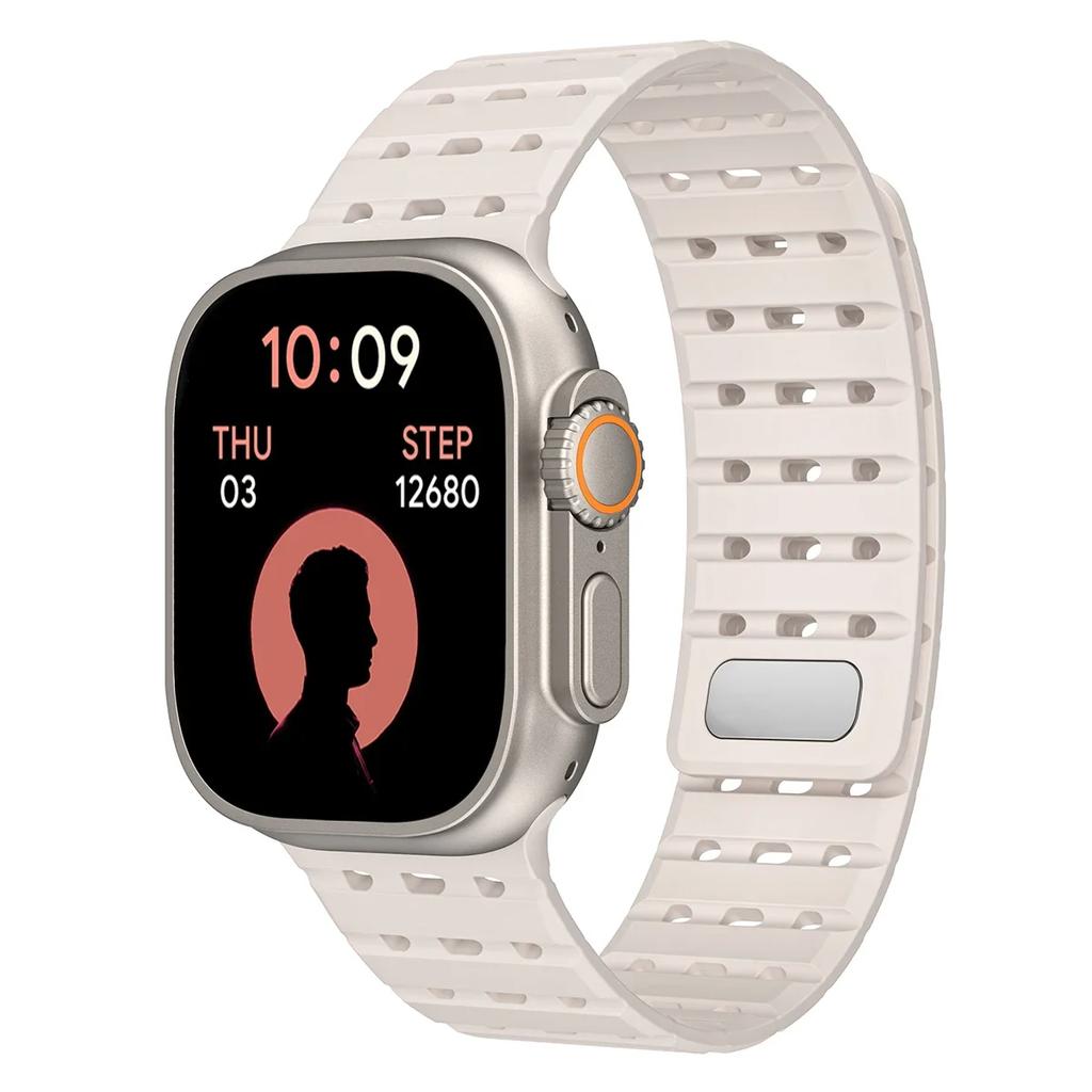 Silicone Magnetic Strap for Apple Watch 38mm 40 41 42 44 45 49 46mm Sports Breathable Wristband iWatch Ultra3 S-11 10 9 8 7 6 5