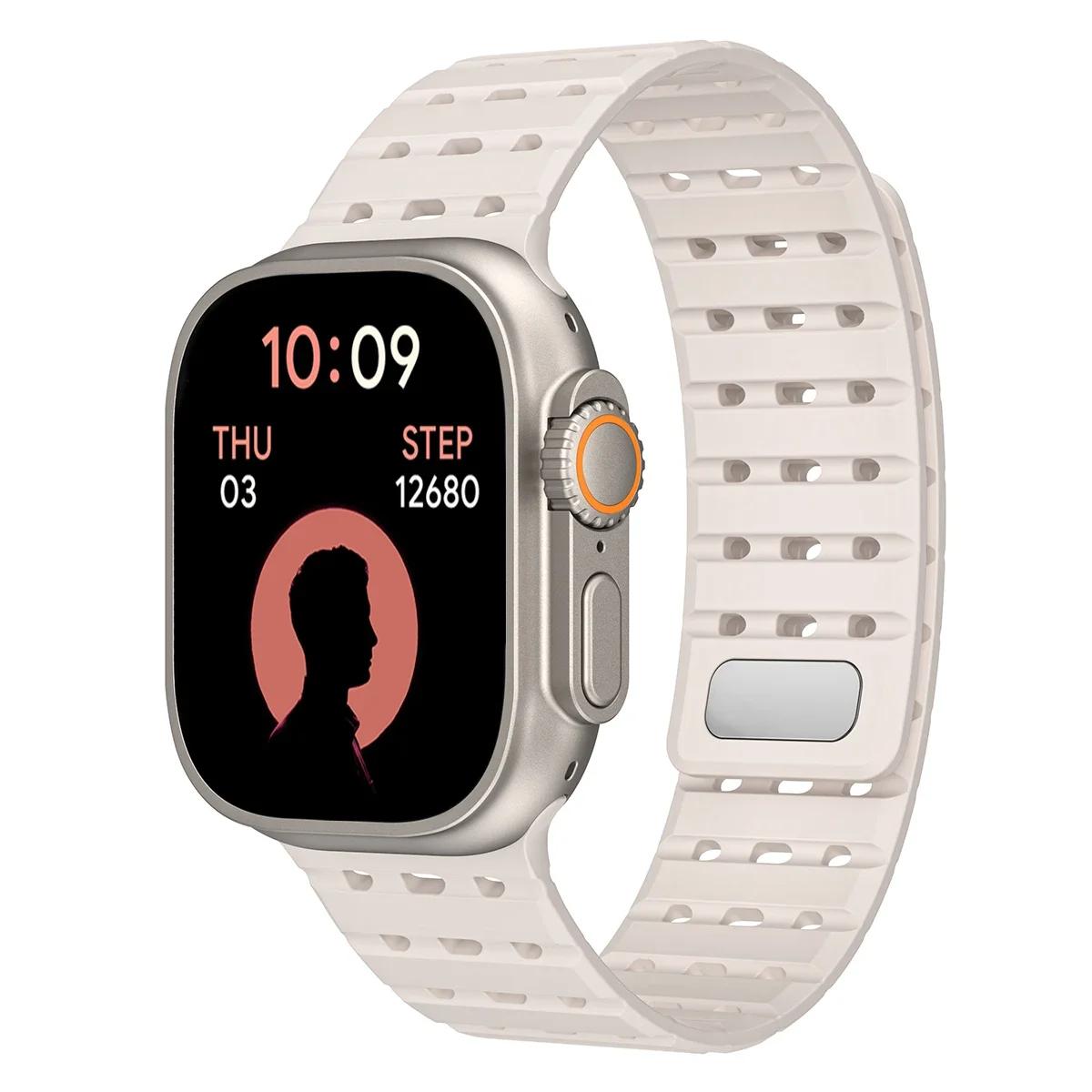 

magnetic strap for Apple Watch ultra3 49 38mm 40 41 44 45 46mm sports breathable Silicone bracelet iWatch series 11 10 9 8 7 6 5 for s-11 10 46mm зірка