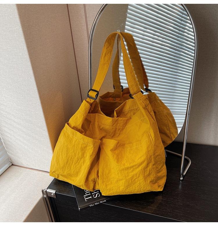 Summer small bag women's versatile shoulder oblique span bag casual tote retro tote solid color bag