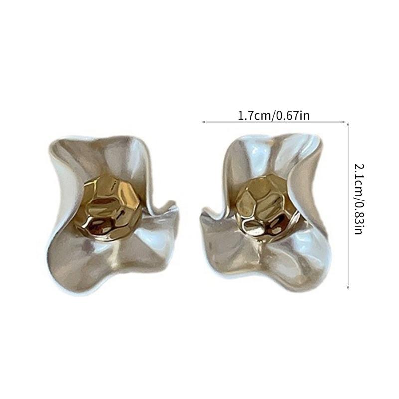 Elegant Flower Studs Earrings Fashion Ear Pin Metal Ear Studs Statement Earrings Creative Ear Jewelry for Woman Girl