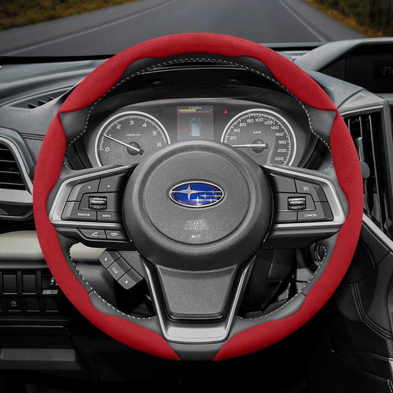 vcxja9 Suitable for Subaru Anti-Slip Buckle Segmented Suede Steering Wheel Cover Suitable for Forester Sh 2009 Impreza Legacy 2014 Levorg Xv 