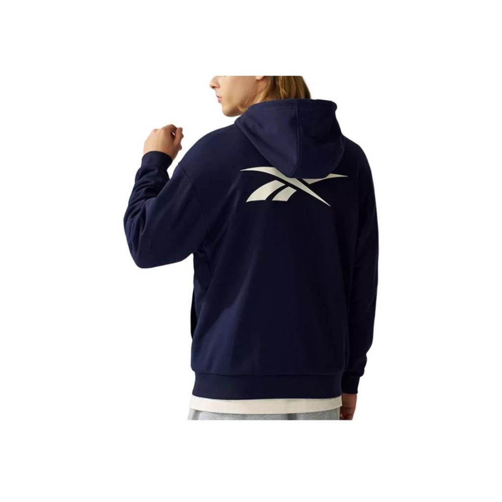Reebok Logo Lässige Mode Bequeme Kapuzenjacke Unisex Oberbekleidung Marineblau 24FRE101UGN2