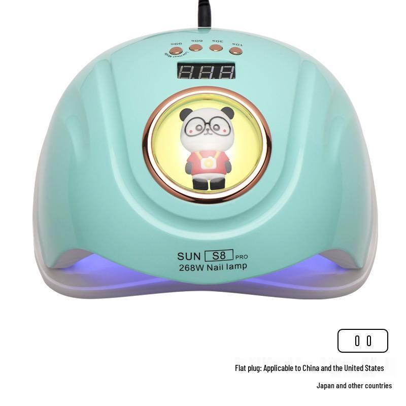268W Dual-Hand UV/LED Nail Lamp for Fast Drying with Cartoon Design